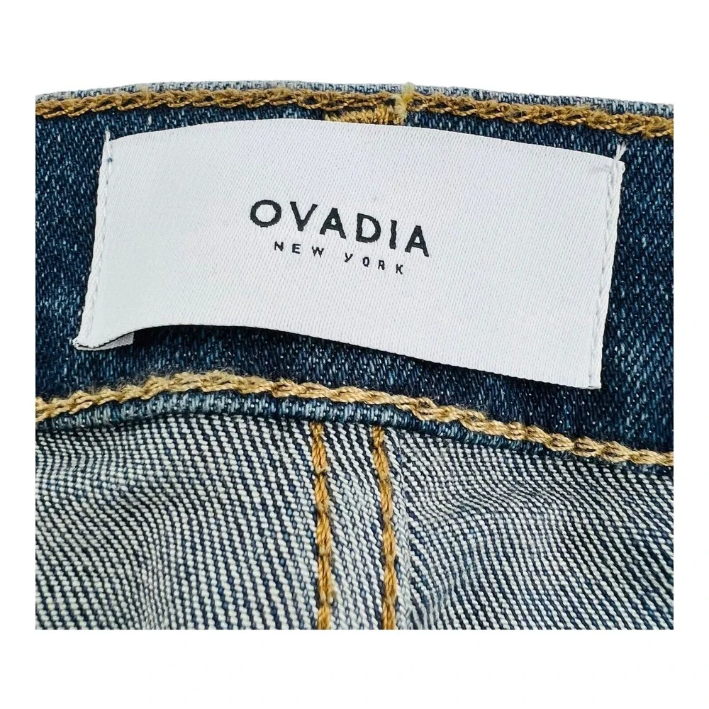 NWT OVADIA Blue Skinny 001 Cotton Elastane 5 Pocket Jeans Men's Size 36X33‎